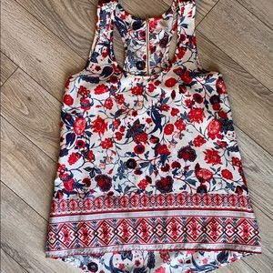 Floral High-Low Tank Top